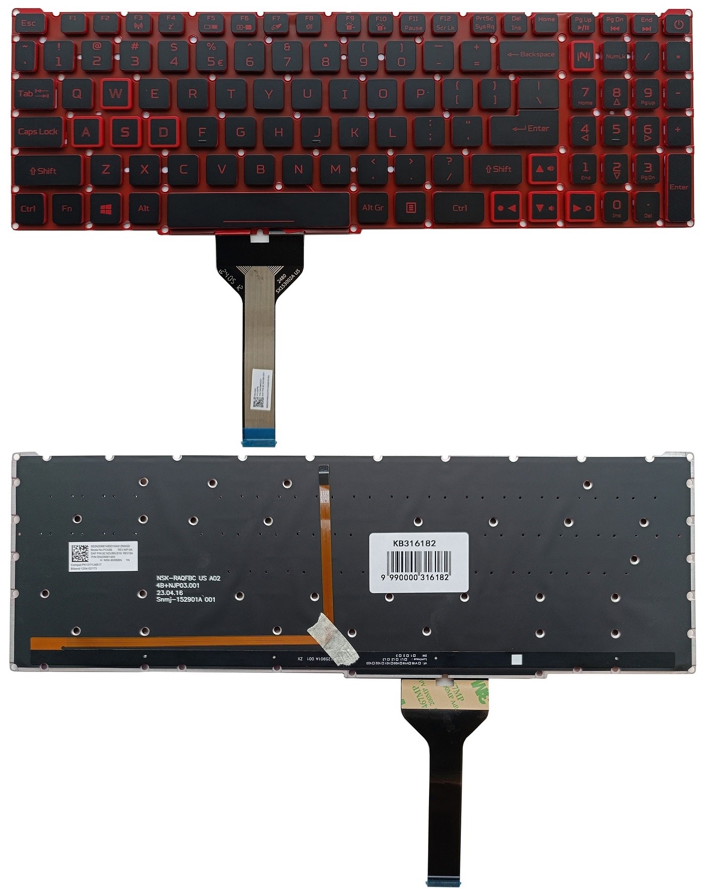 Keyboard ACER Nitro AN515-45, AN515-56, AN515-57, ar backlight
