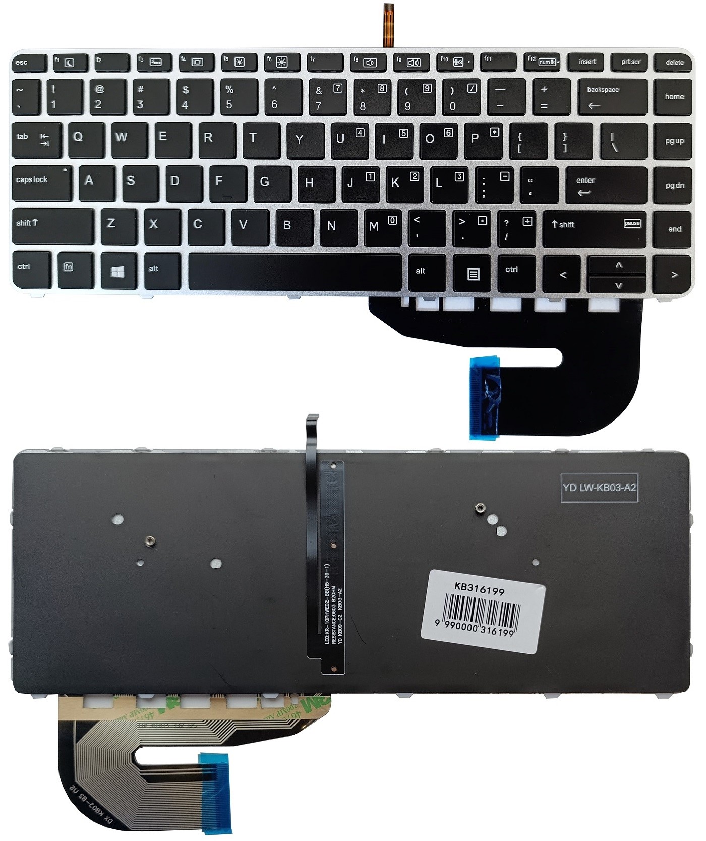 Keyboard HP EliteBook 840 G3 G4, ar backlight, US