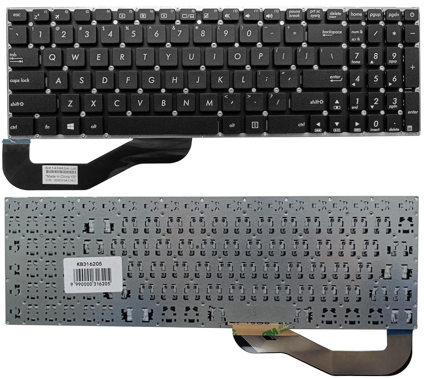 ASUS R540, A540, K540, X540 tastatūra, ASV