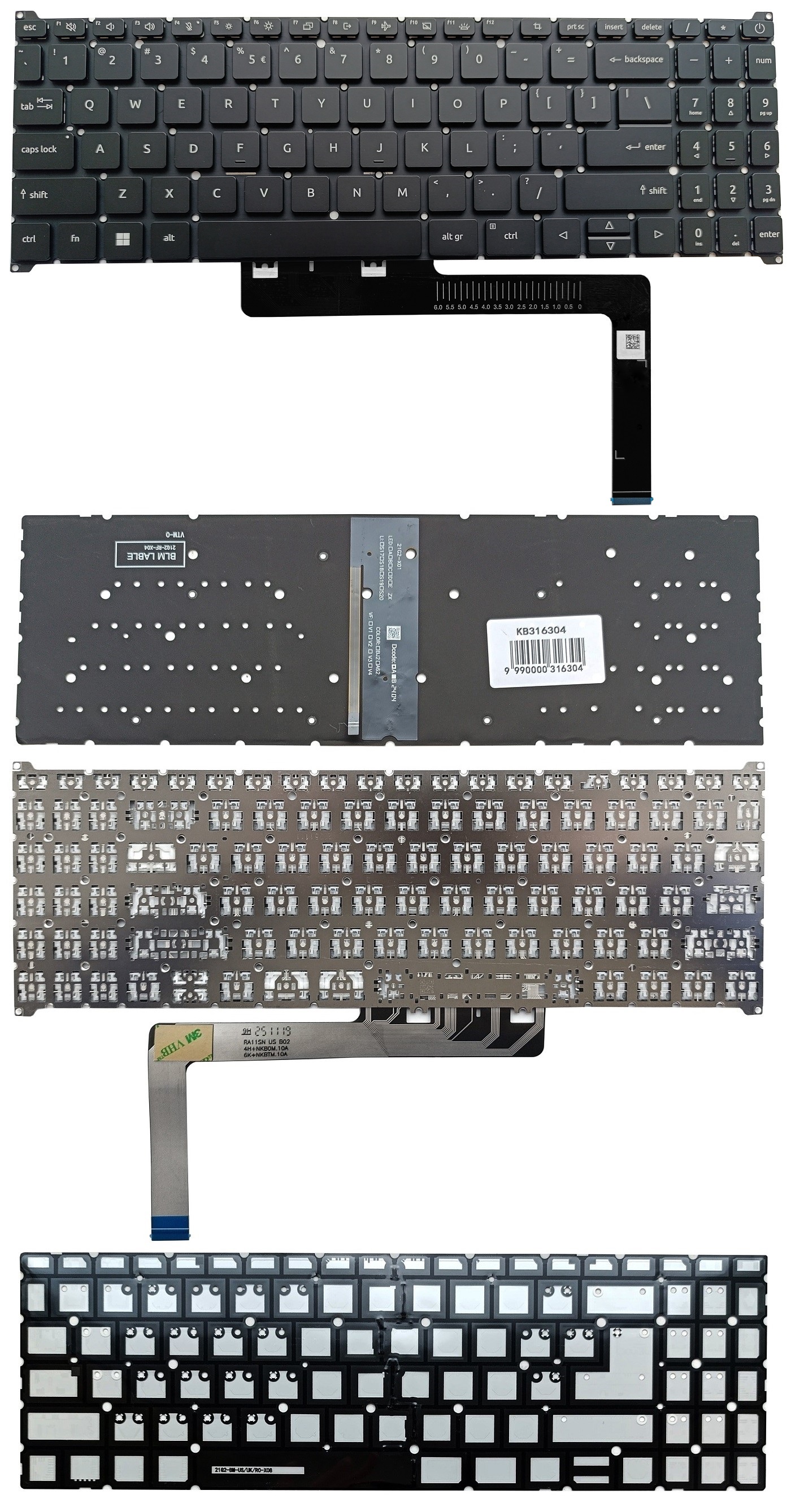 Keyboard ACER Aspire A315-59, A715-76, A715-51G, A515-57, ar backlight, US