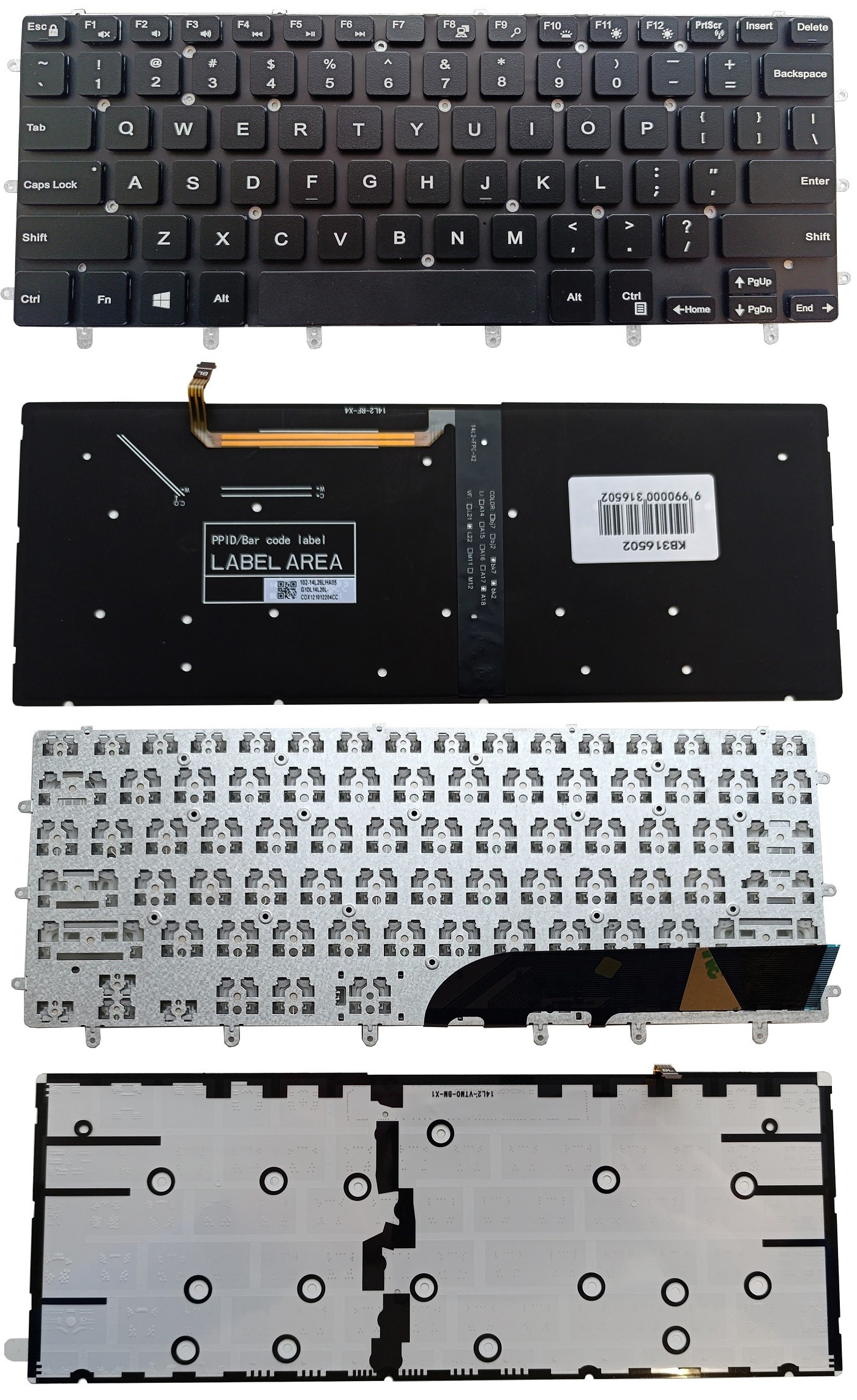 Keyboard DELL Inspiron 7558, 7568, XPS 15 9550, 9560, 9570, ar Backlight, US