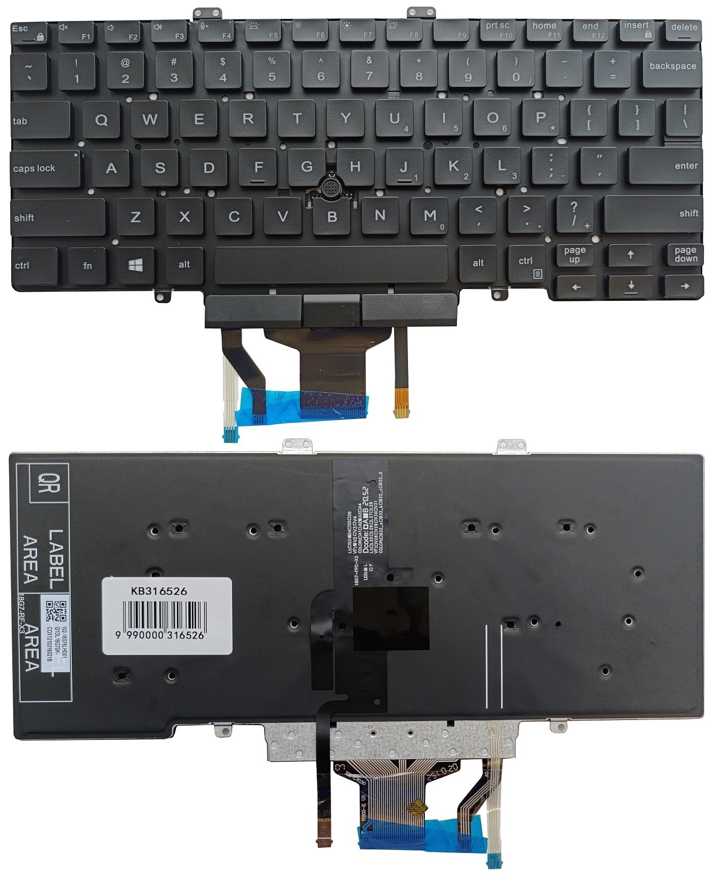 Keyboard DELL Latitude 5400, 5401, 5410, 5411, ar backlight un trackpoint, US