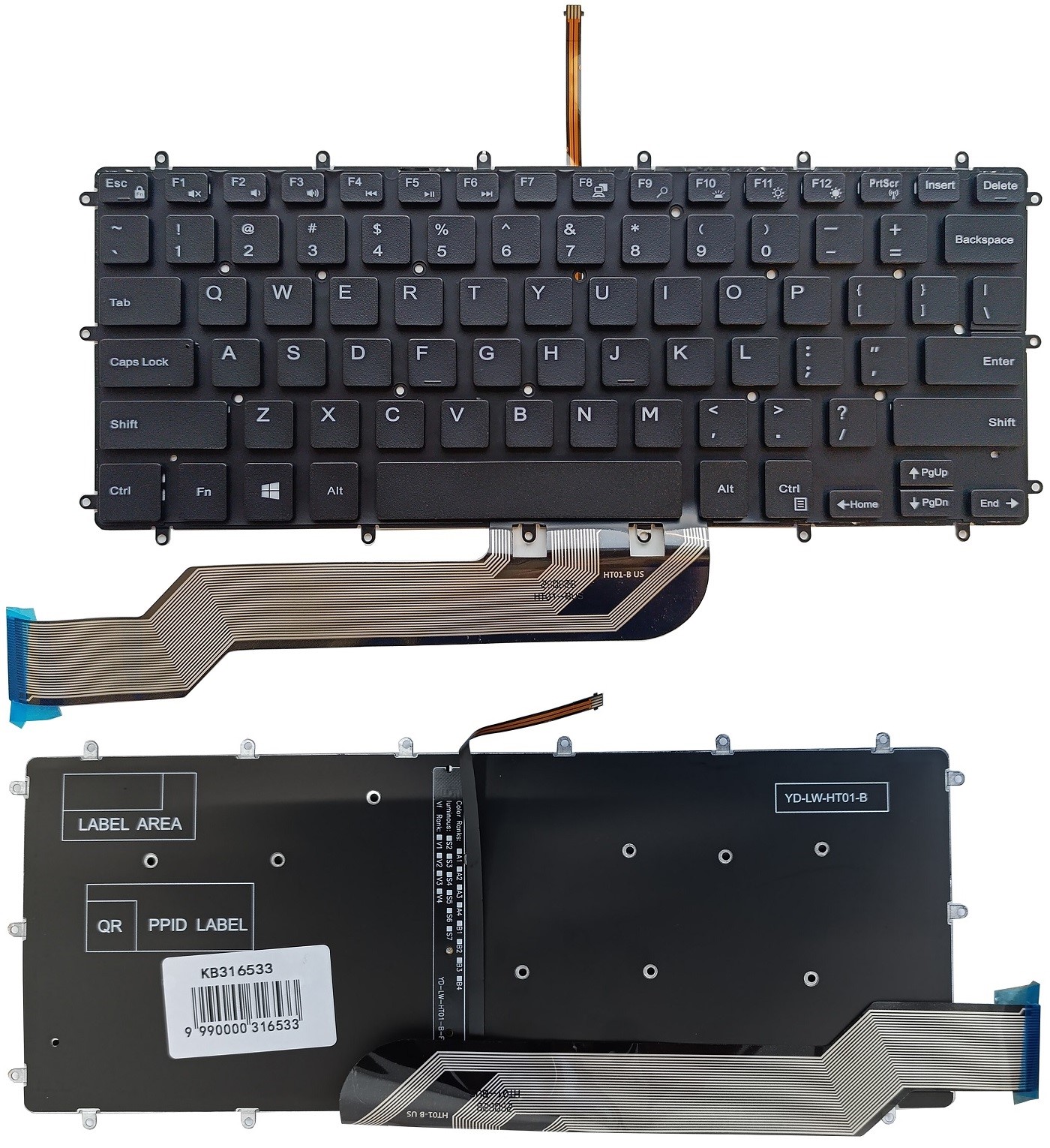 Keyboard DELL Inspiron 7569, 7579, 7368, 5370, ar Backlight, US