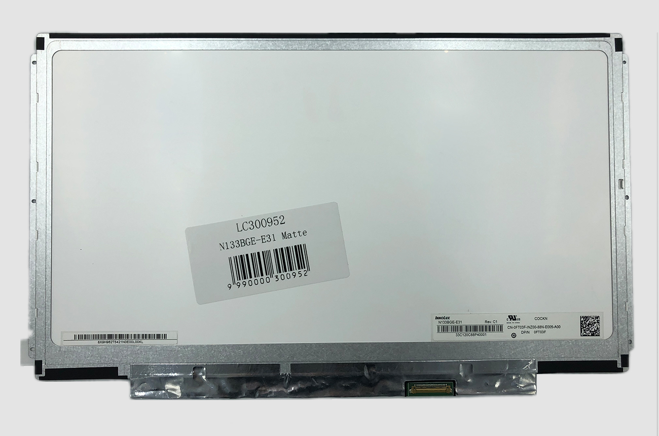 Klēpjdatora ekrāns 13.3" 1366x768 HD, LED, SLIM, matēts, 30pin (labais), A+