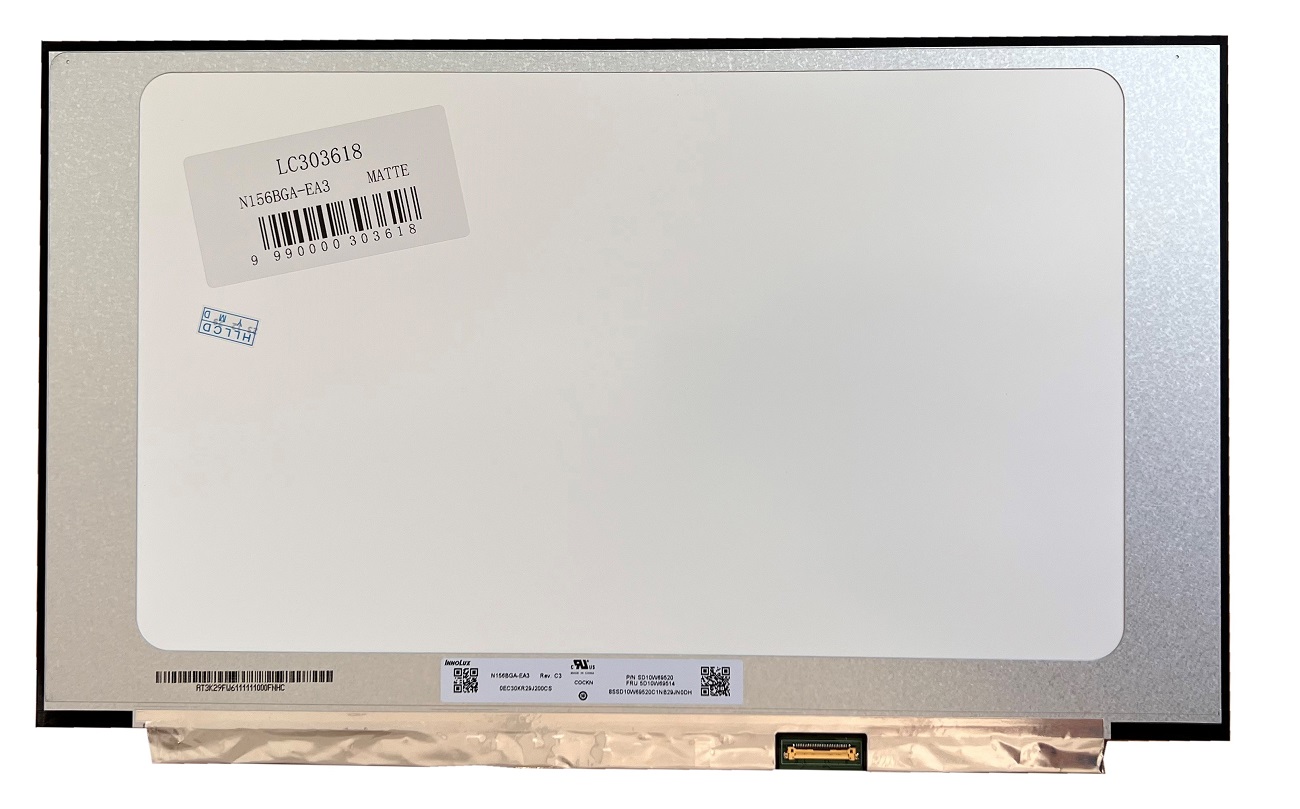 LCD ekrāns 15.6" 1366x768 HD, LED, matēts, SLIM, 30pin (labais) EDP, A+
