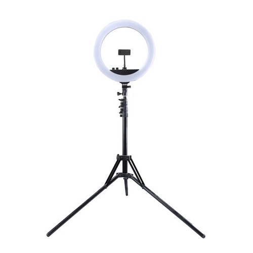 LED Ring Lamp 34.5cm ar Tripod Statīvs up to 1.85m, Mirror, Phone Clamp, USB