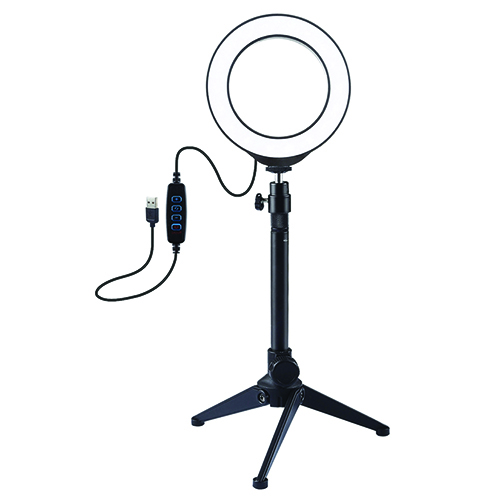 LED Ring Lamp 12cm Ar Desktop Tripod Mount Up to 24.5cm, USB