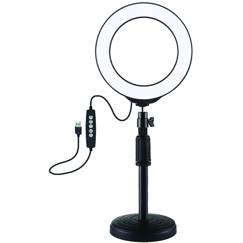 LED Ring Lamp 16cm Ar Desktop Mount Up to 33cm, USB, RGBW