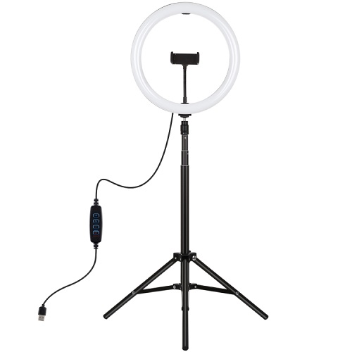 LED Ring Lamp 30cm ar Tripod Mount Up To 1.65m, phone clamp, USB