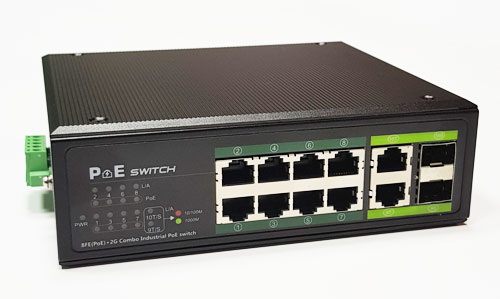PoE slēdzis 8ch 100Mbps +2G uplink 2 SFP