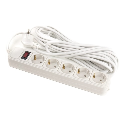 Extension cord 7m, 5 sockets, ar switch