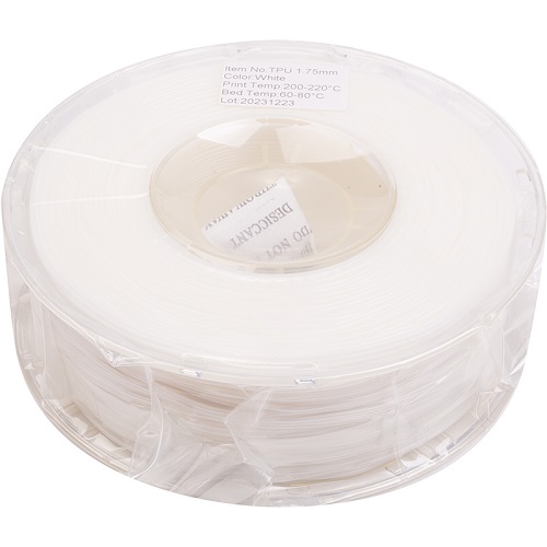 3D Printing Filament TPU, 1.75mm, 1kg, Balts