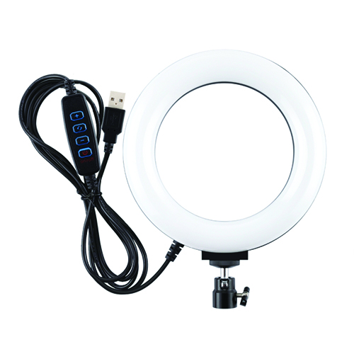 LED gredzena lampa, 16 cm, USB