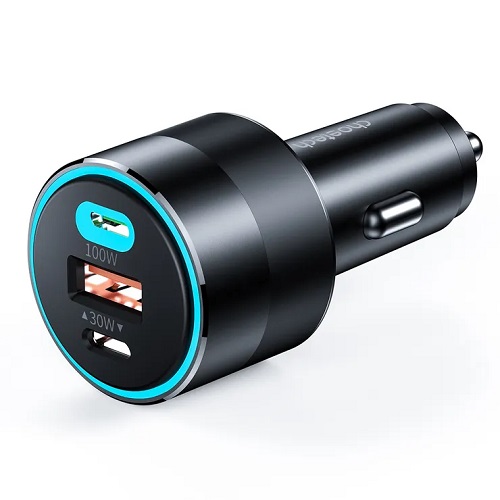 Lādētājs CHOETECH 2xUSB-C, USB-A: 12-24V, 130W, QC3.0, PD3.0, PPS