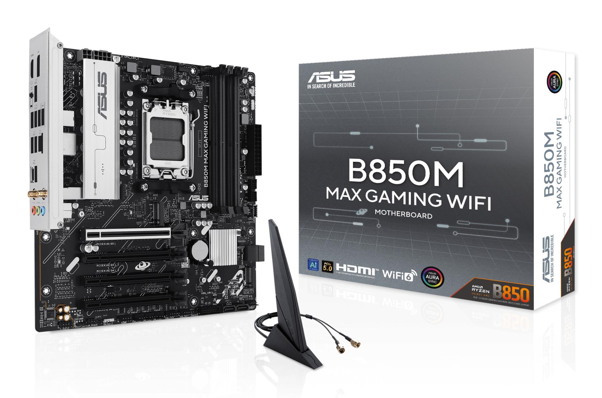 Mātesplate ASUS B850M Max Gaming WiFi AMD B850 SAM5 Micro-ATX DDR5