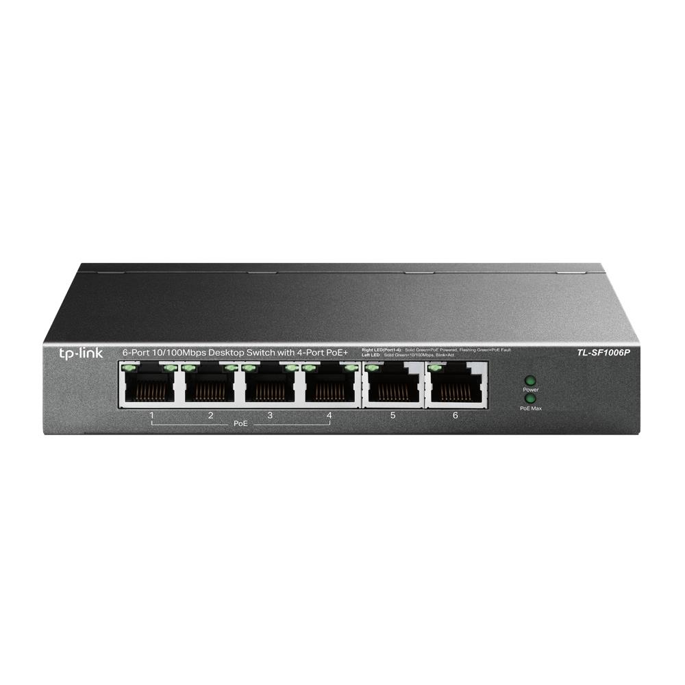 TP-Link TL-SF1006P komutators, 6x10/100, 4xPoE+